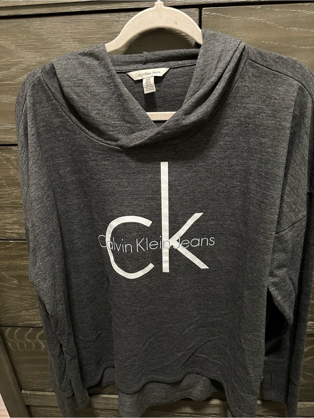 Calvin Klein Jeans Dark Gray CK Logo Turtleneck Sweater